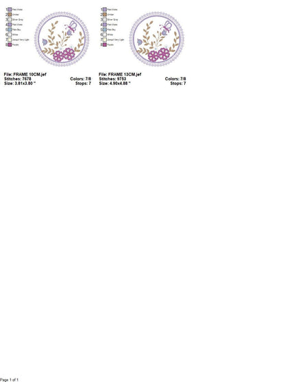 Frame embroidery designs - Flower embroidery design machine embroidery pattern - Garden frame embroidery file - kitchen embroidery download