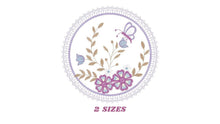 Load image into Gallery viewer, Frame embroidery designs - Flower embroidery design machine embroidery pattern - Garden frame embroidery file - kitchen embroidery download
