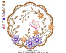 Load image into Gallery viewer, Flower stamp embroidery designs - Flower frame embroidery design machine embroidery pattern - Daisy embroidery file - embroidery download
