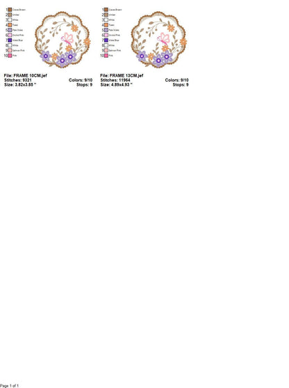 Flower stamp embroidery designs - Flower frame embroidery design machine embroidery pattern - Daisy embroidery file - embroidery download