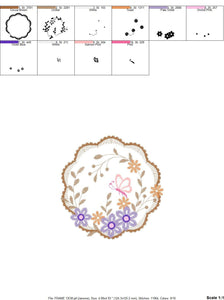 Flower stamp embroidery designs - Flower frame embroidery design machine embroidery pattern - Daisy embroidery file - embroidery download