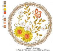 Cargar imagen en el visor de la galería, Garden Frame embroidery designs - Flowers Tag embroidery design machine embroidery pattern - Butterfly embroidery file  - instant download
