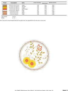 Garden Frame embroidery designs - Flowers Tag embroidery design machine embroidery pattern - Butterfly embroidery file  - instant download