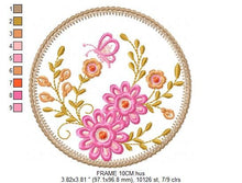 Carica l&#39;immagine nel visualizzatore di Gallery, Frame embroidery designs - Flower embroidery design machine embroidery pattern - Daisy embroidery file girl embroidery - Flower frame design
