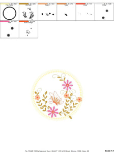 Frame embroidery designs - Flower embroidery design machine embroidery pattern - Butterfly embroidery file girl embroidery - Flower frame