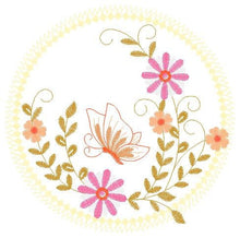 Cargar imagen en el visor de la galería, Frame embroidery designs - Flower embroidery design machine embroidery pattern - Butterfly embroidery file girl embroidery - Flower frame
