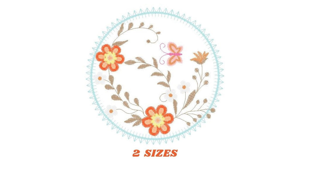 Frame embroidery designs - Flower embroidery design machine embroidery pattern - Rose embroidery file girl embroidery - embroidery download