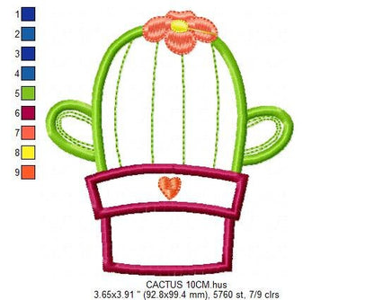 Cactus embroidery designs - Cactus vases embroidery design machine embroidery pattern - Vase embroidery file cactus applique design garden