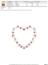 Charger l&#39;image dans la galerie, Heart with flowers embroidery designs - Flower embroidery design machine embroidery pattern - Baby girl embroidery - Heart embroidery frame
