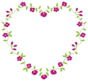 Heart with flowers embroidery designs - Flower embroidery design machine embroidery pattern - Baby girl embroidery - Heart embroidery frame