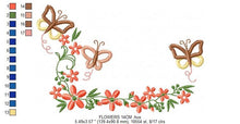 Cargar imagen en el visor de la galería, Flower Frame embroidery designs - Delicate Flower embroidery design machine embroidery pattern - Butterfly embroidery file - girl embroidery
