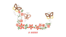 Load image into Gallery viewer, Flower Frame embroidery designs - Delicate Flower embroidery design machine embroidery pattern - Butterfly embroidery file - girl embroidery
