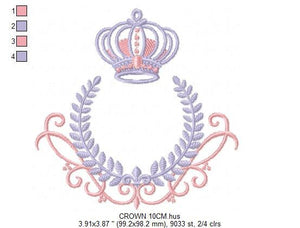 Laurel embroidery designs - Monogram frame embroidery design machine embroidery pattern - Baby boy embroidery file - Laurel wreath Crown