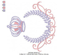 Load image into Gallery viewer, Laurel embroidery designs - Monogram frame embroidery design machine embroidery pattern - Baby boy embroidery file - Laurel wreath Crown
