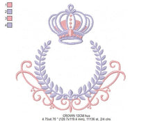 Charger l&#39;image dans la galerie, Laurel embroidery designs - Monogram frame embroidery design machine embroidery pattern - Baby boy embroidery file - Laurel wreath Crown
