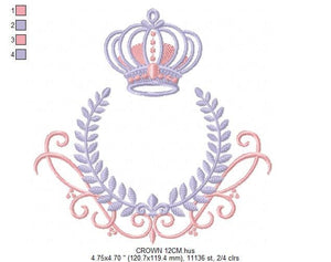 Laurel embroidery designs - Monogram frame embroidery design machine embroidery pattern - Baby boy embroidery file - Laurel wreath Crown