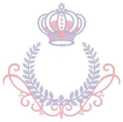 Laurel embroidery designs - Monogram frame embroidery design machine embroidery pattern - Baby boy embroidery file - Laurel wreath Crown