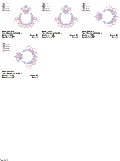 Laurel embroidery designs - Monogram frame embroidery design machine embroidery pattern - Baby boy embroidery file - Laurel wreath Crown