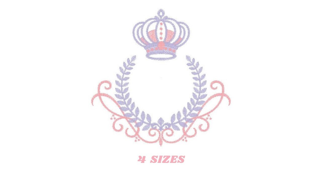 Laurel embroidery designs - Monogram frame embroidery design machine embroidery pattern - Baby boy embroidery file - Laurel wreath Crown