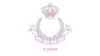 Laurel embroidery designs - Monogram frame embroidery design machine embroidery pattern - Baby boy embroidery file - Laurel wreath Crown