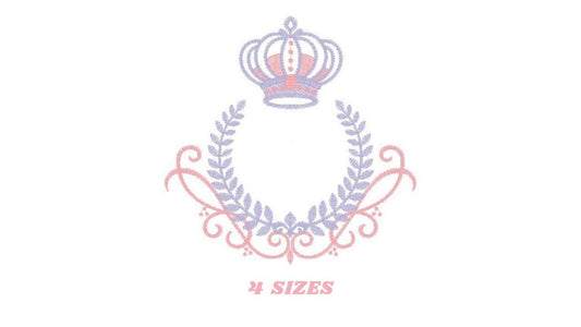 Laurel embroidery designs - Monogram frame embroidery design machine embroidery pattern - Baby boy embroidery file - Laurel wreath Crown
