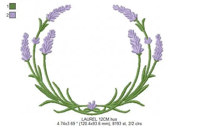 Monogram Frame embroidery designs - Lavender embroidery design machine embroidery pattern - Floral wreath embroidery file - instant download Marcia Embroidery