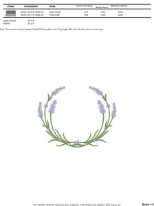 Monogram Frame embroidery designs - Lavender embroidery design machine embroidery pattern - Floral wreath embroidery file - instant download