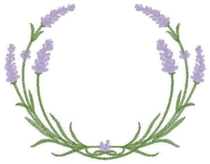 Monogram Frame embroidery designs - Lavender embroidery design machine embroidery pattern - Floral wreath embroidery file - instant download