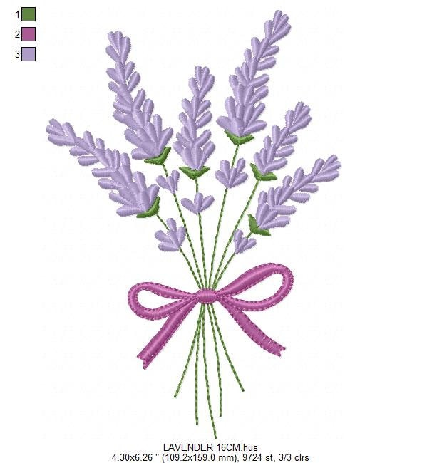 Bouquet of Lavender embroidery designs - Flower embroidery design machine embroidery pattern - Floral embroidery file - instant download Marcia Embroidery