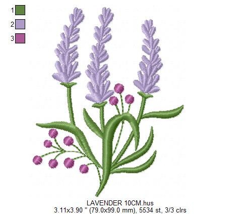 Lavender embroidery designs - Spring flowers embroidery design machine embroidery pattern - Tea towel embroidery file - kitchen cloth apron