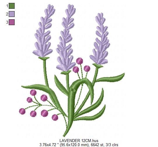 Lavender embroidery designs - Spring flowers embroidery design machine embroidery pattern - Tea towel embroidery file - kitchen cloth apron