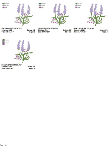 Lavender embroidery designs - Spring flowers embroidery design machine embroidery pattern - Tea towel embroidery file - kitchen cloth apron