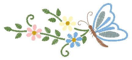 Butterfly embroidery design - Delicate Flowers embroidery designs machine embroidery pattern - Tea towel embroidery file - instant download Marcia Embroidery