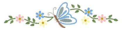 Butterfly embroidery design - Delicate Flowers embroidery designs machine embroidery pattern - Kitchen Towel embroidery file - pes download