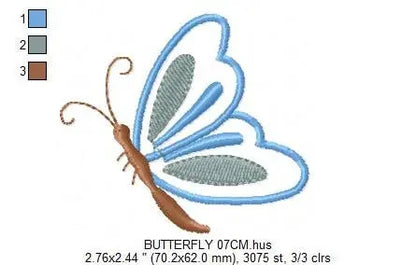 Butterfly embroidery design - Delicate embroidery designs machine embroidery pattern - Mini embroidery file - instant digital download pes Marcia Embroidery