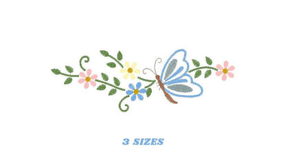 Butterfly embroidery design - Delicate Flowers embroidery designs machine embroidery pattern - Kitchen embroidery file - instant download Marcia Embroidery