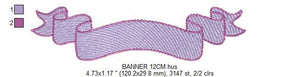 Banner embroidery designs - Sign embroidery design machine embroidery pattern - Ribbon banner embroidery file - tea towel embroidery pes jef