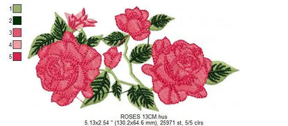 Roses embroidery designs - Towel embroidery design machine embroidery pattern - Rose embroidery file flower applique - instant download pes Marcia Embroidery