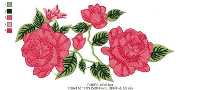 Roses embroidery designs - Towel embroidery design machine embroidery pattern - Rose embroidery file flower applique - instant download pes Marcia Embroidery