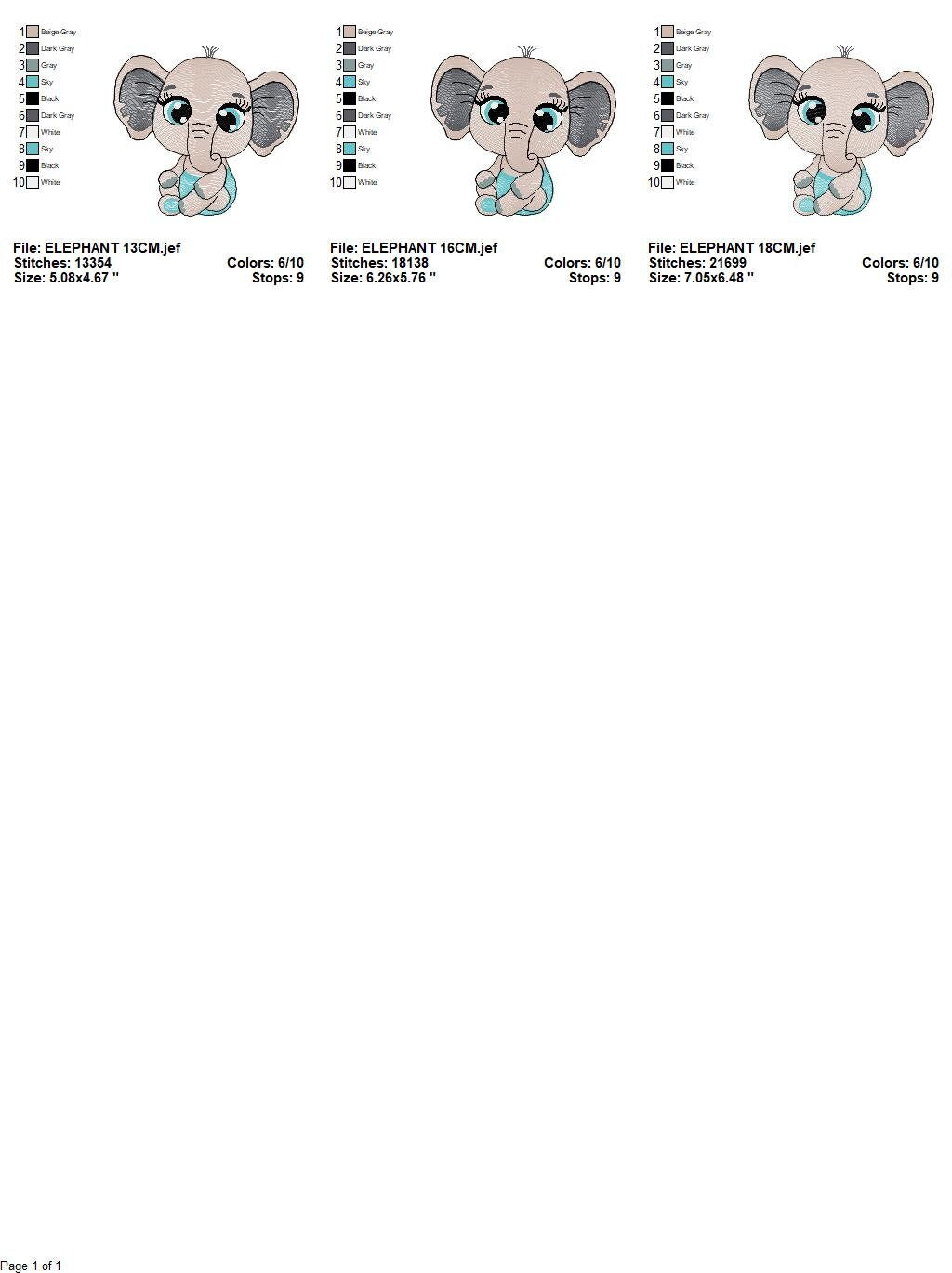 Baby Elephant embroidery designs - Safari Wild Male Animal embroidery design machine embroidery pattern - instant digital download pes jef