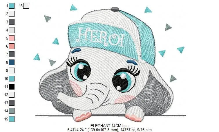 Elephant peek a boo embroidery designs - Animal embroidery design machine embroidery pattern - Baby boy embroidery file - instant download Marcia Embroidery