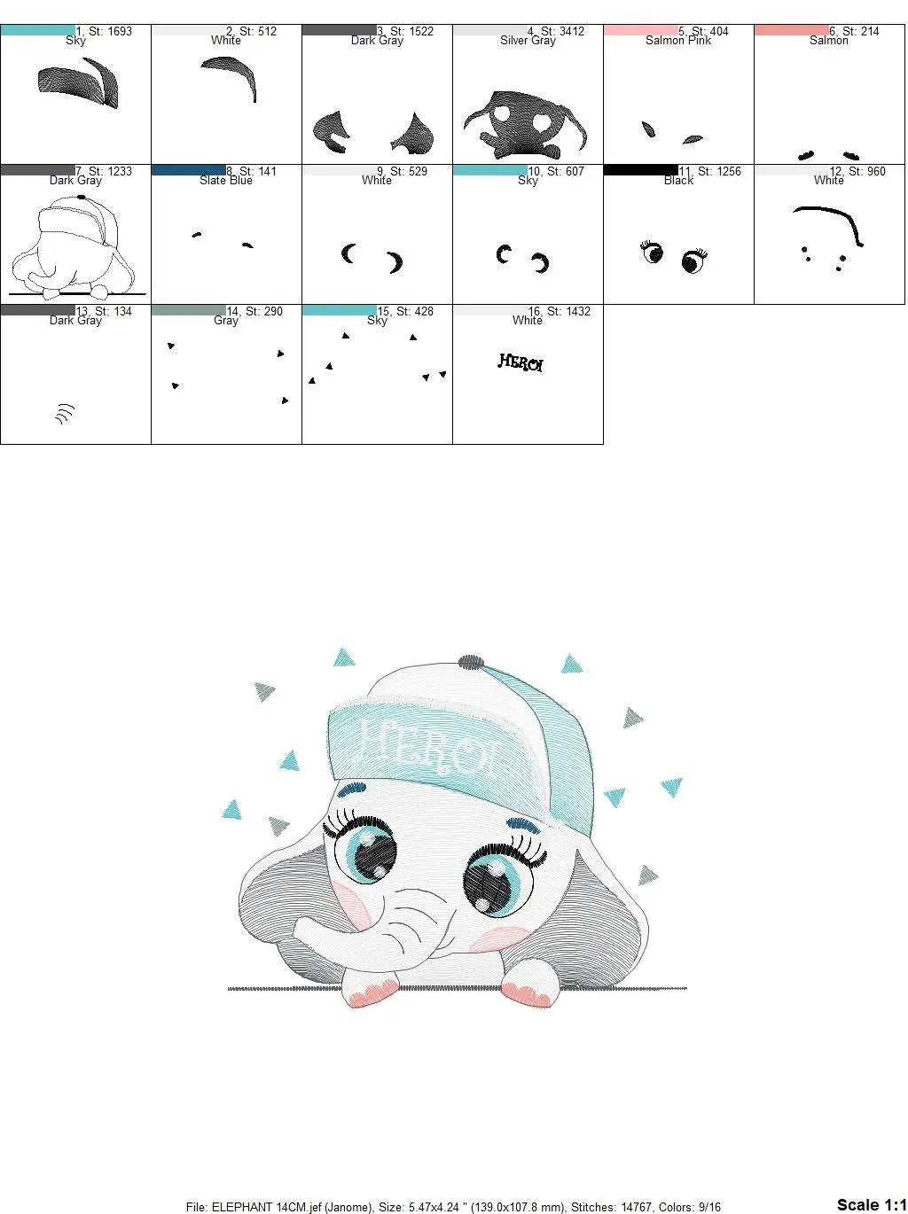 Elephant peek a boo embroidery designs - Animal embroidery design machine embroidery pattern - Baby boy embroidery file - instant download Marcia Embroidery