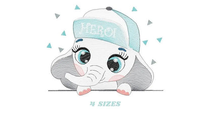 Elephant peek a boo embroidery designs - Animal embroidery design machine embroidery pattern - Baby boy embroidery file - instant download Marcia Embroidery
