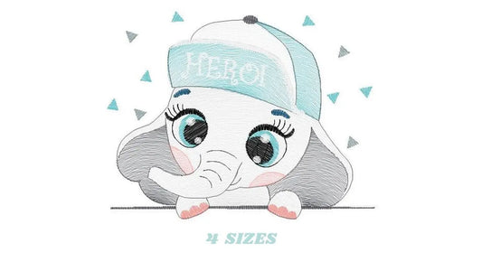 Elephant peek a boo embroidery designs - Animal embroidery design machine embroidery pattern - Baby boy embroidery file - instant download Marcia Embroidery