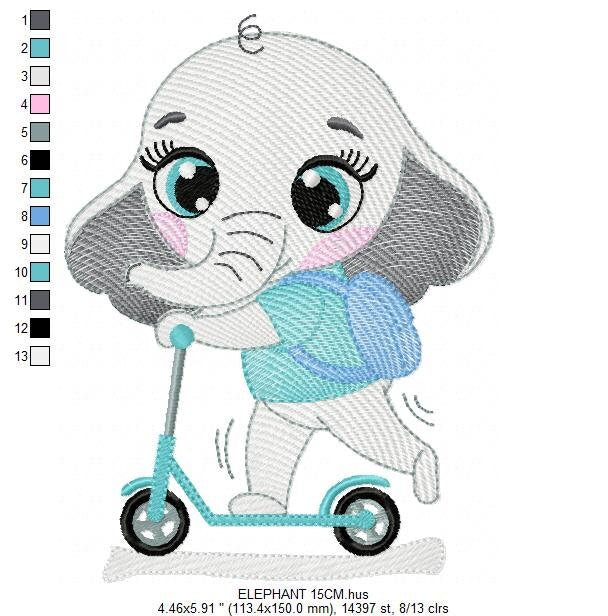 Elephant embroidery designs - Animal embroidery design machine embroidery pattern - Baby boy embroidery file - children embroidery download