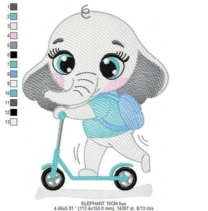 Elephant embroidery designs - Animal embroidery design machine embroidery pattern - Baby boy embroidery file - children embroidery download
