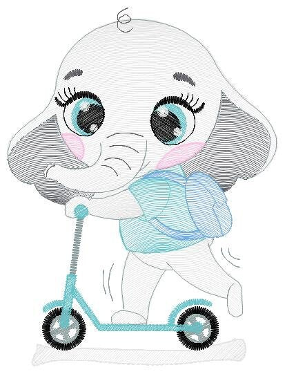 Elephant embroidery designs - Animal embroidery design machine embroidery pattern - Baby boy embroidery file - children embroidery download
