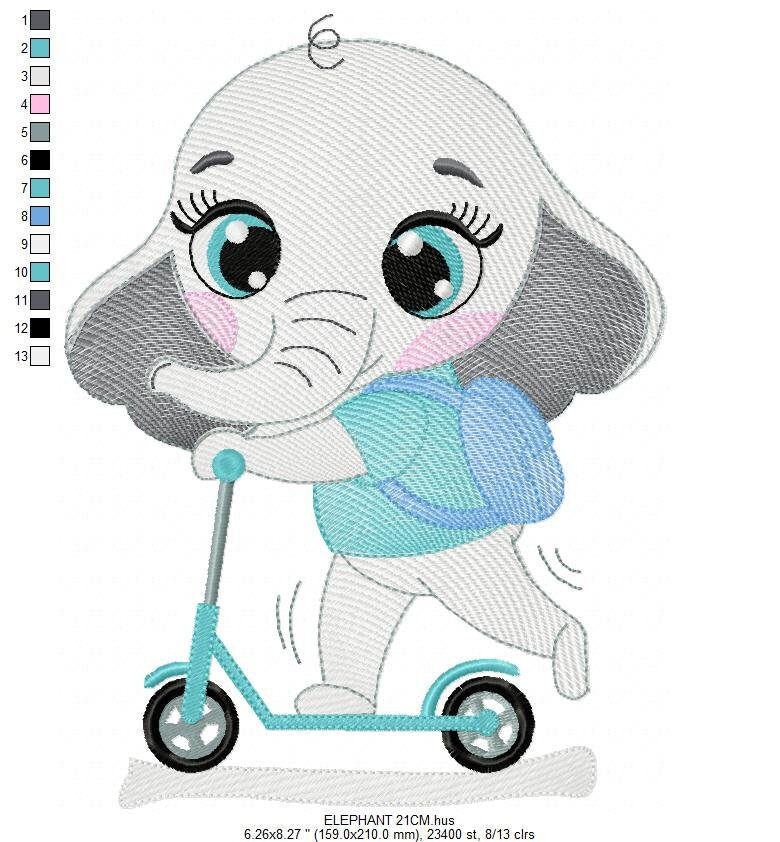 Elephant embroidery designs - Animal embroidery design machine embroidery pattern - Baby boy embroidery file - children embroidery download