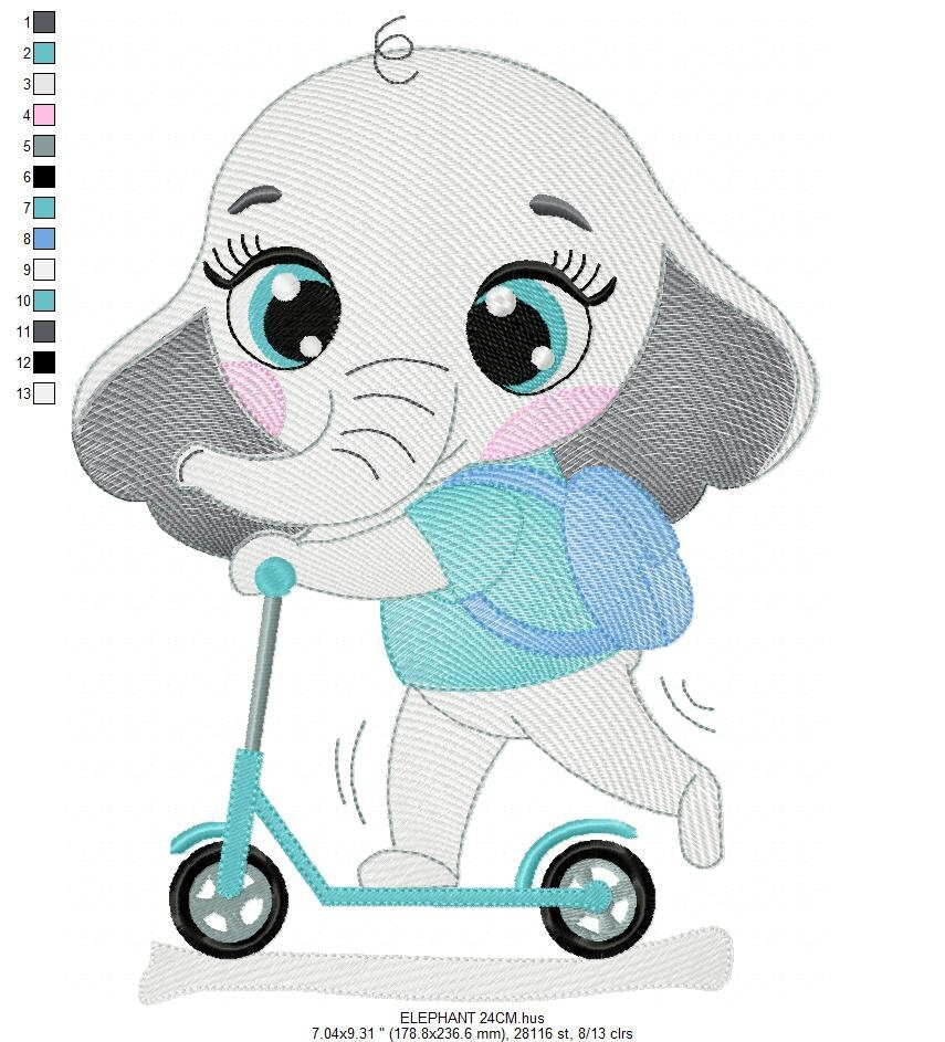 Elephant embroidery designs - Animal embroidery design machine embroidery pattern - Baby boy embroidery file - children embroidery download