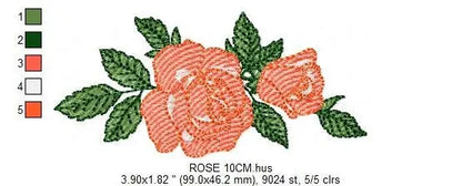 Roses embroidery designs - Flower embroidery design machine embroidery pattern - Rose embroidery file - Flowers for towels embroidery pes Marcia Embroidery